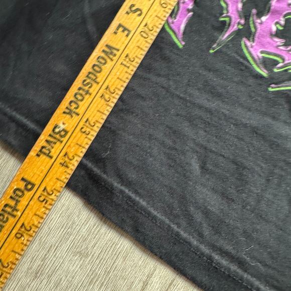 Trippie Redd Mens Skull Death Shirt Black Crewneck Tee Size M Lightning Graphic - Picture 4 of 4